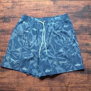 Huk Men's Board Shorts Trunks Lined Drawstring Size Medium Blue